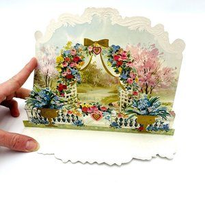 Vintage Diecut 3-D Valentine Card Love Sweetheart Valentine's Day Ephemera